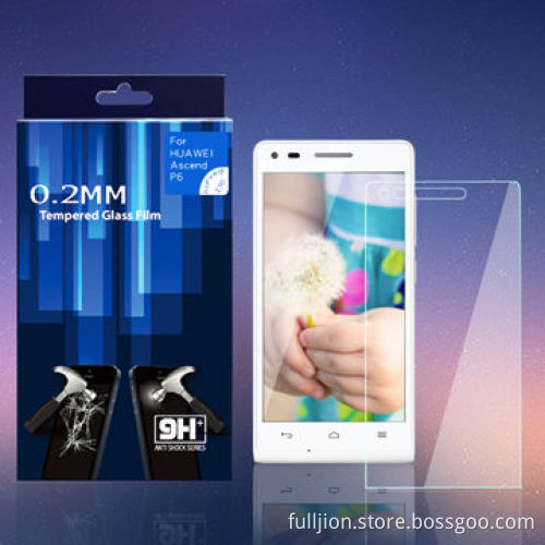 Tempered glass screen protector for Huawei P6, no rainbow, washable, easy install